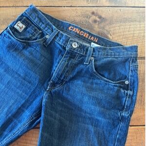 Cinch Ian Mens Bootcut Blue Denim Jeans Pockets Size 32x32